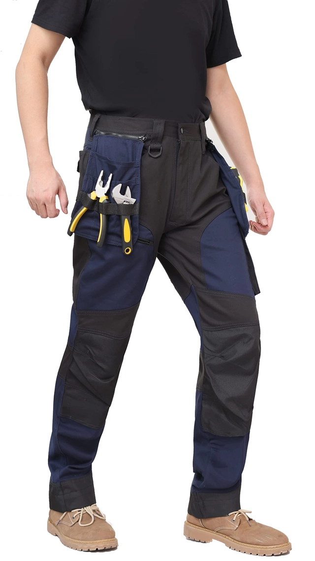 Pantaloni de munca pentru bărbați cu mai multe buzunare negri 50 [2]