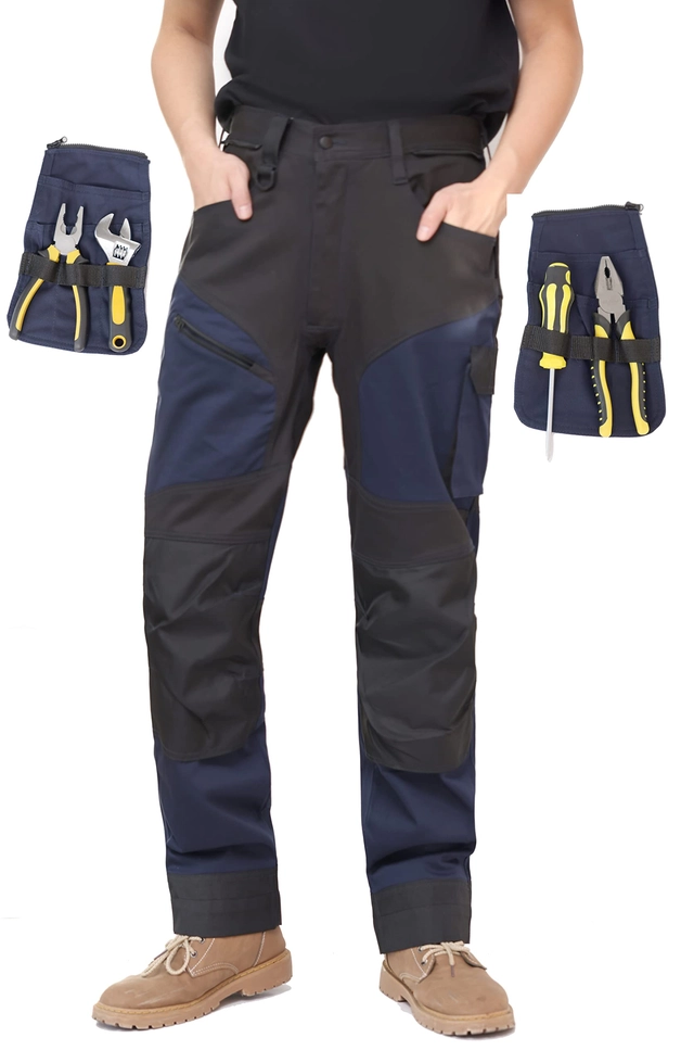 Pantaloni de munca pentru bărbați cu mai multe buzunare negri 50 [5]