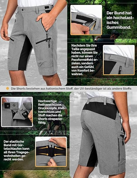 Pantaloni scurti de vară pentru bărbați, gri S [4]