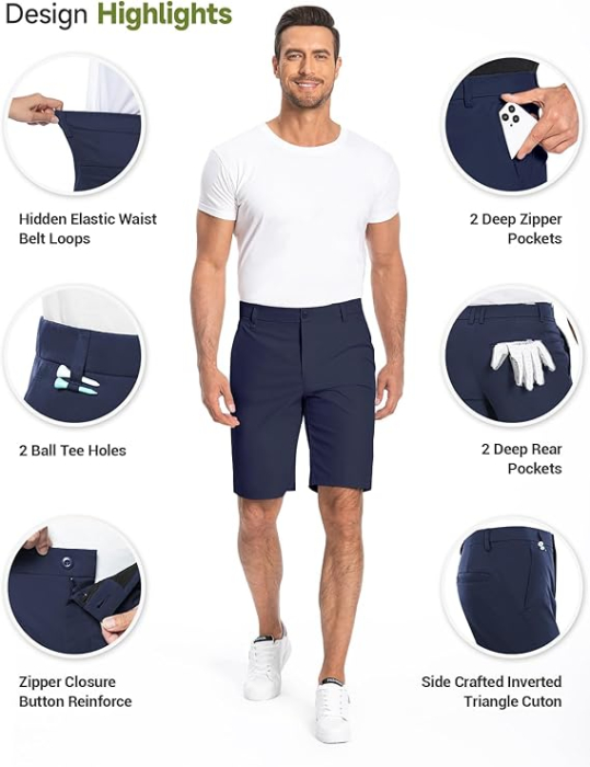Pantaloni scurti casual pentru barbatii, cu 3 buzunare, albastri 32 [4]