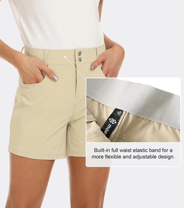 Pantaloni scurti respirabili pentru femei, cu 3 buzunare, crem 28 [3]