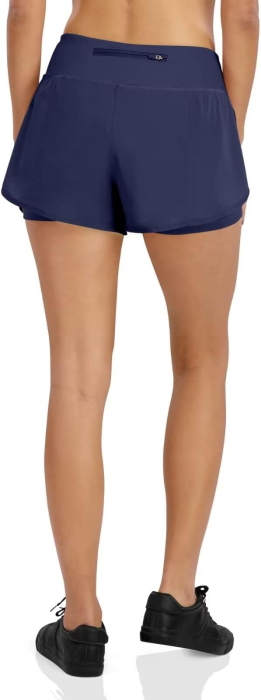 Pantaloni scurti sport pentru femei, moi, cu 2 straturi, albastri 2XL [4]