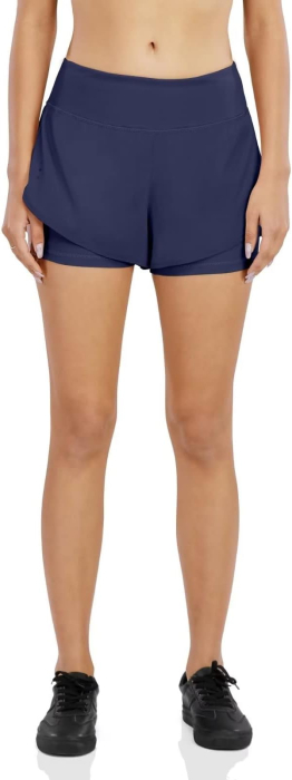 Pantaloni scurti sport pentru femei, moi, cu 2 straturi, albastri 2XL [3]