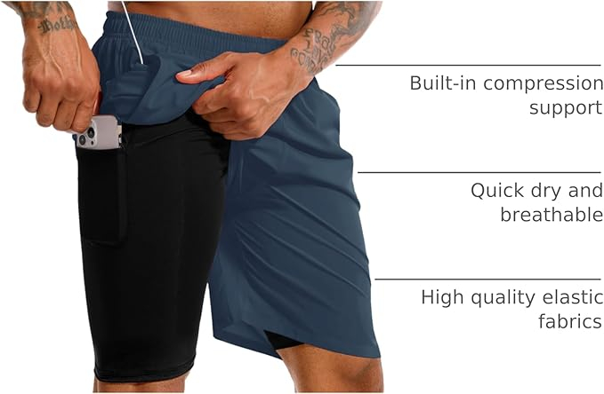 Pantaloni scurti sport pentru barbatii, usori, respirabili, gri S [3]