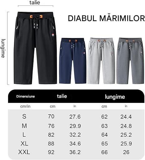 Pantaloni gri scurti sport pentru barbatii, usori, respirabili, cu buzunare si snur M [5]