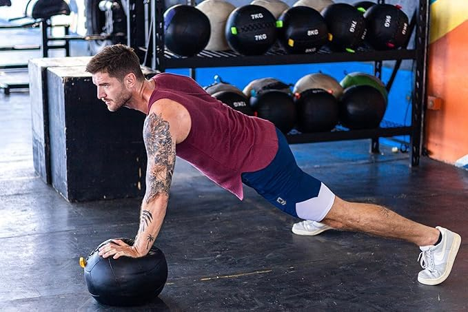 Pantaloni scurti sport pentru barbatii, usori, respirabili, 2 bucati gri/negru 2XL [4]