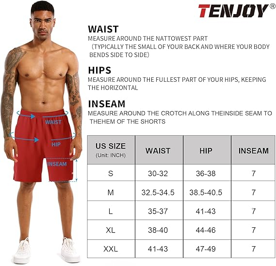 Pantaloni scurti sport pentru barbatii, usori, respirabili, rosii 2XL [5]