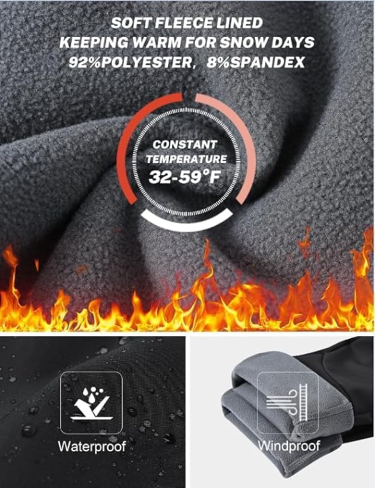 Pantaloni iarna femei, softshell, impermeabili, captusiti flee, camping, drumeții 3XL albastri [5]