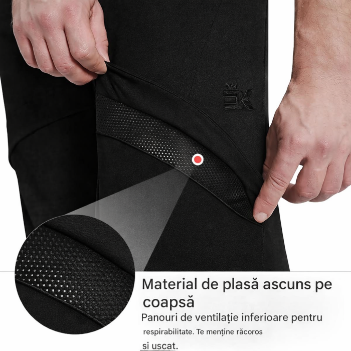 Pantaloni sport de alergare pentru barbati, negri, 2XL [2]