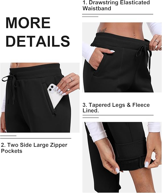 Pantaloni sport lungi respirabili pentru femei, negru 2XL [4]