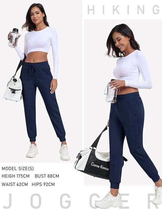 Pantaloni sport lungi respirabili pentru femei, albastru L [5]