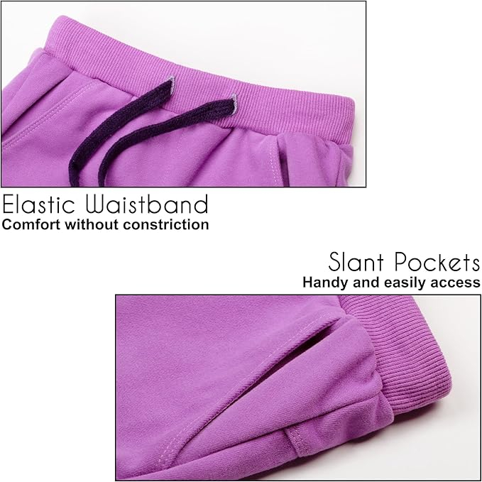 Pantaloni sport pentru copii cu elastic jos, mov L, 8-9 ani,  130-139 cm [3]