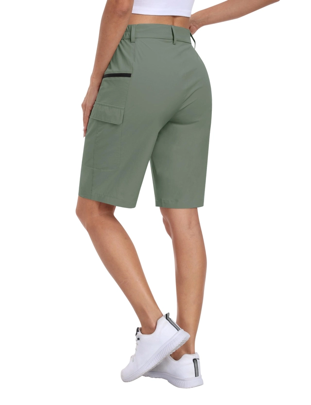 Pantaloni sport respirabili pentru femei, cu 4 buzunare, verzi L [3]