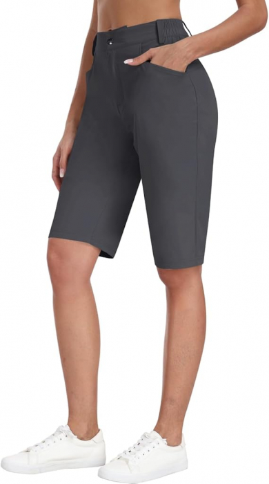 Pantaloni sport respirabili pentru femei, cu 4 buzunare, gri inchis M [1]