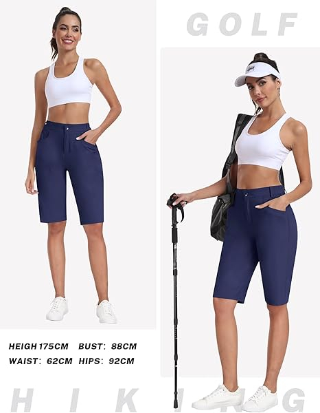 Pantaloni sport respirabili pentru femei, cu 4 buzunare, albastru inchis 2XL [5]