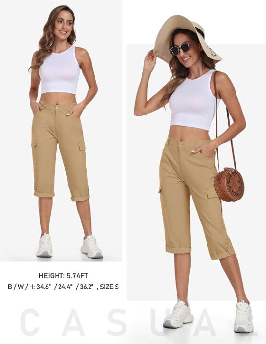 Pantaloni Scurți Damă MoFiz Cargo, 97% Bumbac, 6 Buzunare, Outdoor, 2XL [7]