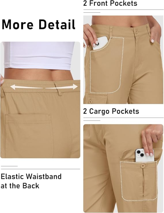 Pantaloni Scurți Damă MoFiz Cargo, 97% Bumbac, 6 Buzunare, Outdoor, 2XL [5]