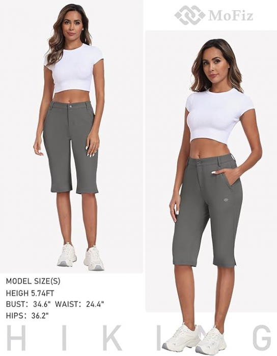 Pantaloni sport respirabili pentru femei, cu 4 buzunare, verde deschis M [6]