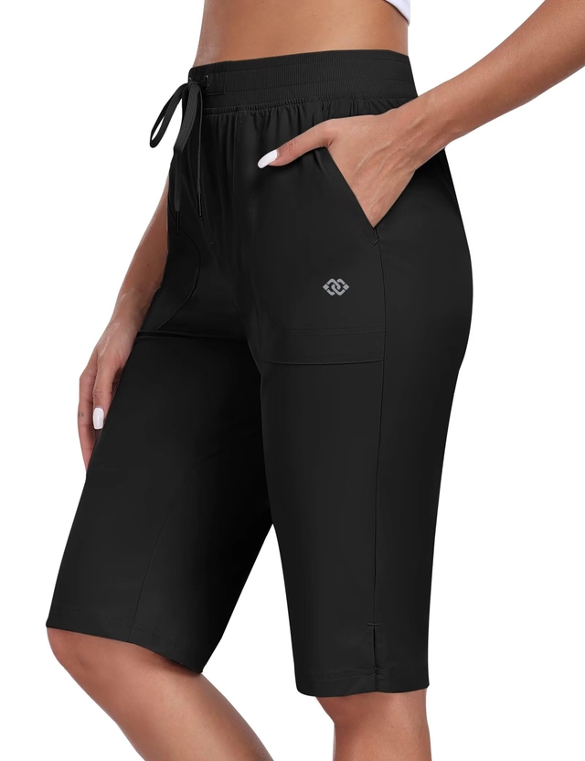 Pantaloni sport respirabili pentru femei, cu 3 buzunare, negri L [2]
