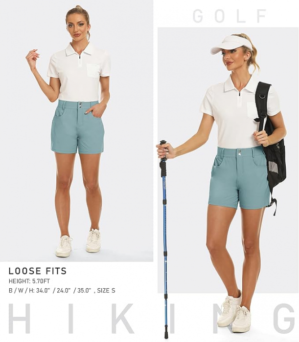 Pantaloni scurti respirabili pentru femei, cu 3 buzunare, albastri 36 [5]