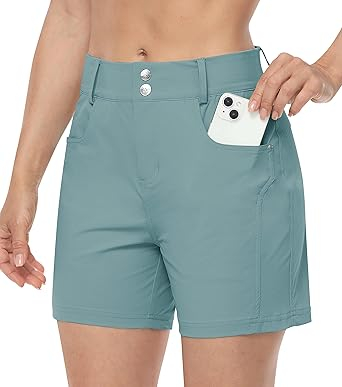 Pantaloni scurti respirabili pentru femei, cu 3 buzunare, verzi 32 [1]