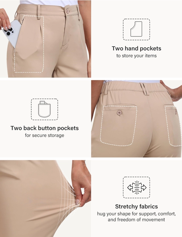 Pantaloni casual elastici, eleganți, respirabili pentru femei L [4]