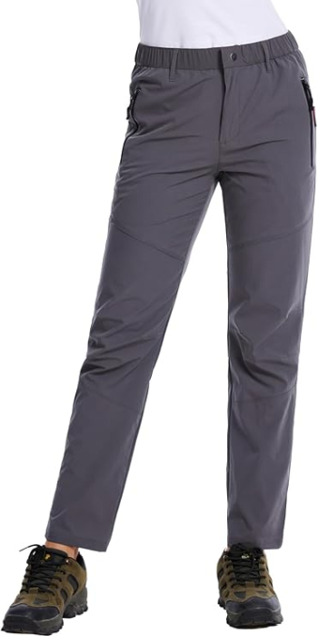 Pantaloni sport respirabili pentru femei, cu buzunare si talie elastica, Gri 2XL [2]