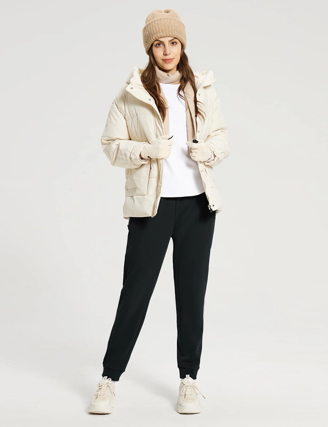 Pantaloni sport respirabili pentru femei, cu buzunare si snur in talie, negri XS [5]