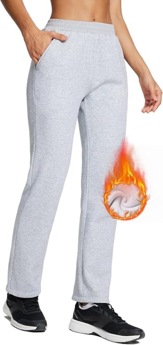 Pantaloni sport respirabili pentru femei, cu buzunare si snur in talie, Gri M [1]
