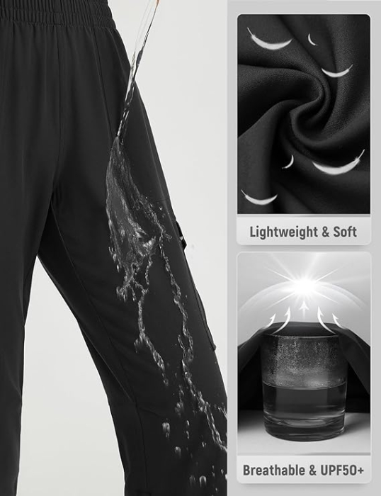 Pantaloni sport respirabili pentru femei, cu buzunare, impermeabili S [4]