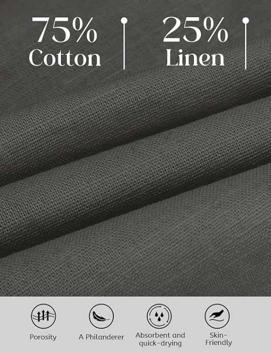 Pantaloni casual lejeri pentru femei, cu buzunare si talie elastica, gri  M [4]