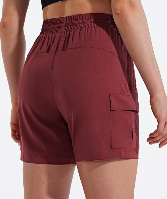 Pantaloni visinii sport respirabili pentru femei, cu buzunare si talie elastica, scurti XS [2]