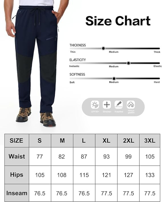 Pantaloni de ski de iarna pentru barbati, impermeabili, albastri L [6]