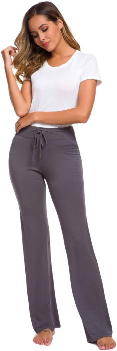 Pantaloni sport respirabili pentru femei, mulati, elastici, gri 2XL [3]