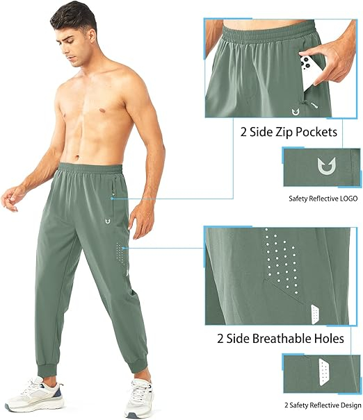 Pantaloni sport de alergare pentru femei, verde deschis, XL [3]