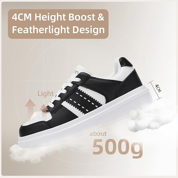 Sneakers Damă cu Talpă Înaltă 4 cm, Ușori, Adidasi Respirabili și Antiderapanți, Casual, 40 [4]