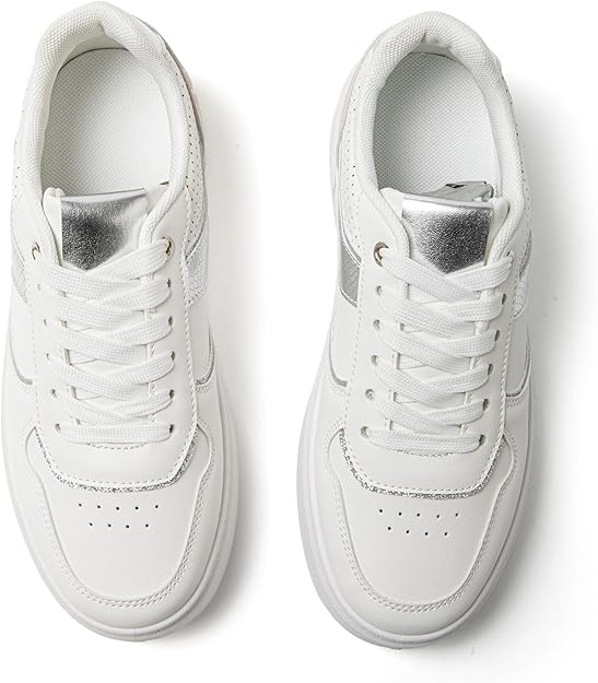 Pantofi casual cu platforma inalta pentru femei, albi 40 [4]