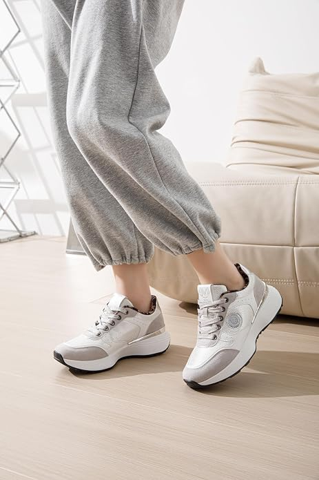 Pantofi casual cu platforma inalta pentru femei, albi 38 [3]