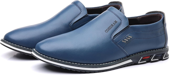 Pantofi casual business slip-on pentru barbati, albastri 44 [5]