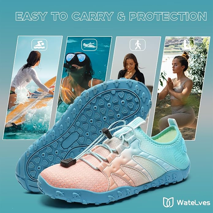 Pantofi confortabili de apa, elastici, maleabili, cu talpa antialunecare, bleu 42 [7]