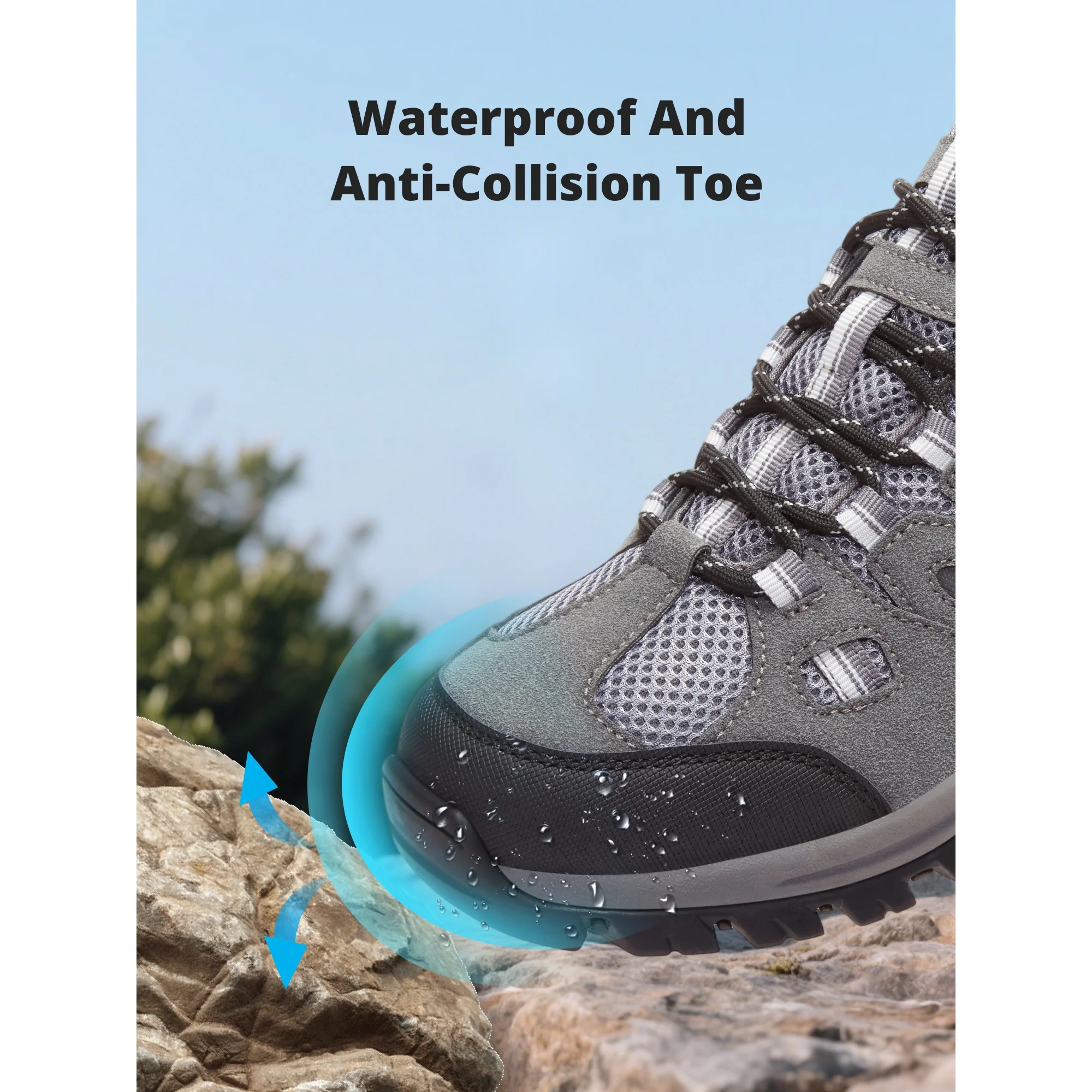 Pantofi de drumeție antiderapanti confortabili trekking - Gri Mărimea 44 [4]