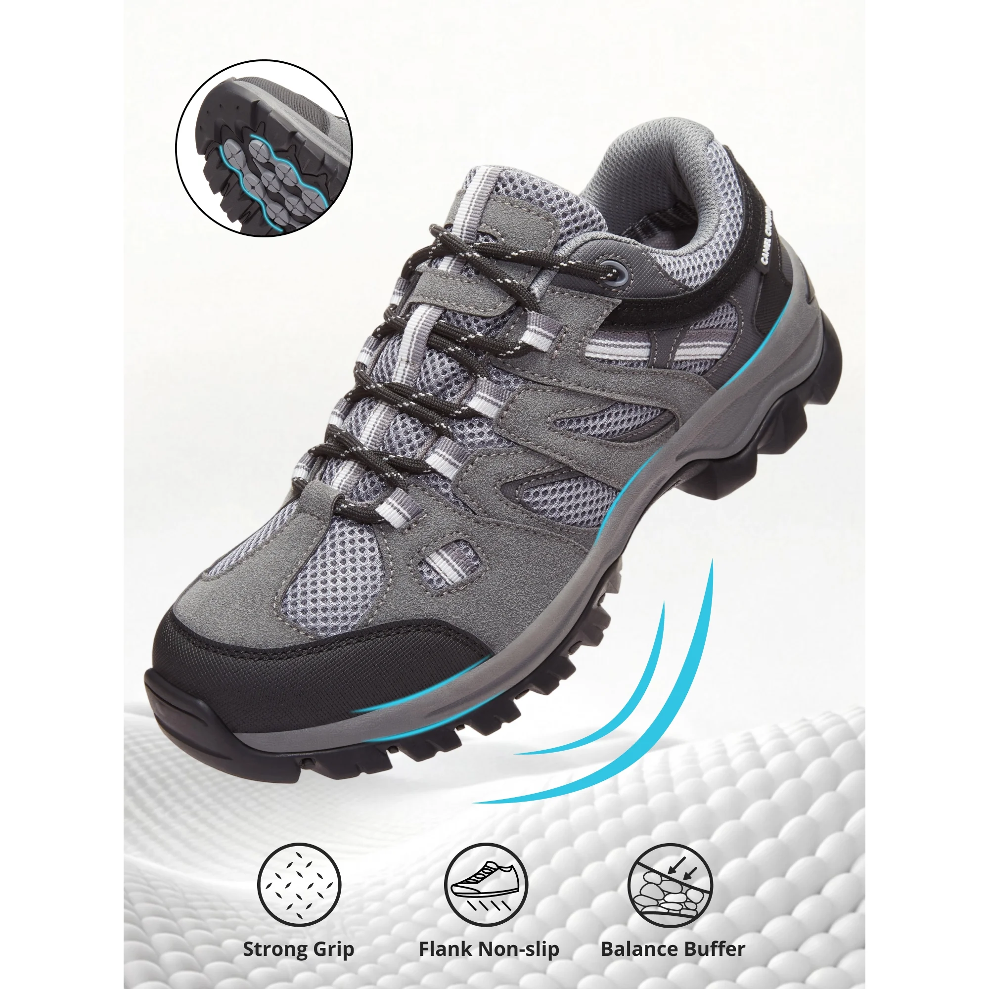 Pantofi de drumeție antiderapanti confortabili trekking - Gri Mărimea 44 [3]