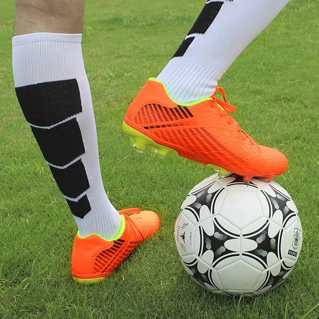 Pantofi de fotbal cu varf inalt si crampoane, PORTOCALIU, marimea 42 [2]