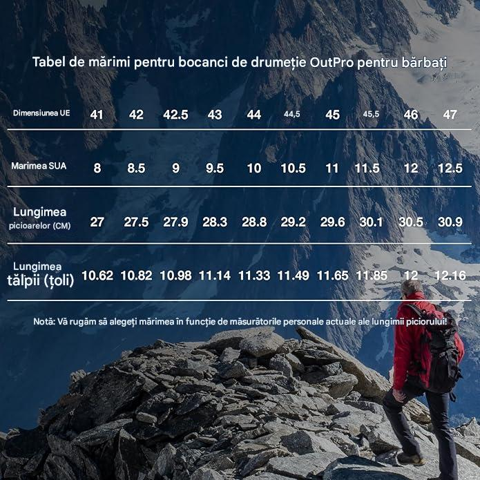 Pantofi de drumeție antiderapanti confortabili trekking - Negru Mărimea 44.5 [3]