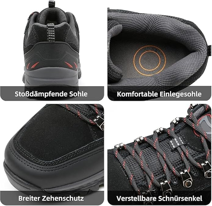 Pantofi de drumeție antiderapanti confortabili trekking - Negru Mărimea 44.5 [6]