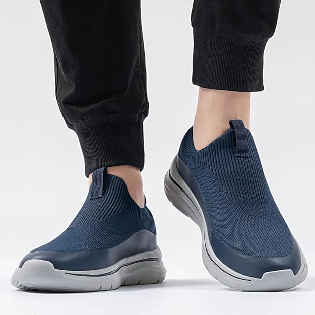 Pantofi sport pentru barbati, talpa groasa, albastri, talpa gri 45 [2]