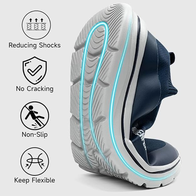 Pantofi sport pentru barbati, talpa groasa, albastri, talpa gri 45 [5]