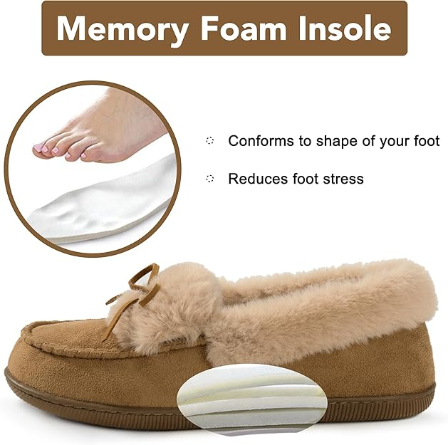 Papuci de casa imblaniti pentru femei, talpa antialunecare, marime 38, Bej [4]