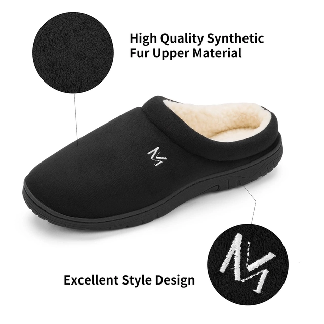 Papuci de casa imblaniti, talpa antialunecare, marime 40, Negri [3]