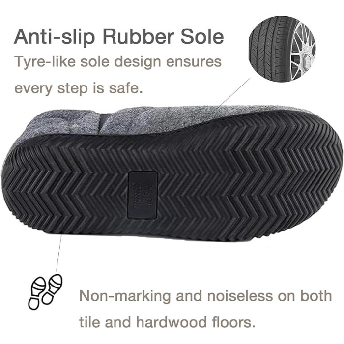 Papuci termici din spuma cu talpa din cauciuc antialunecare si banda elastica pe laterala, marimea 45 [4]